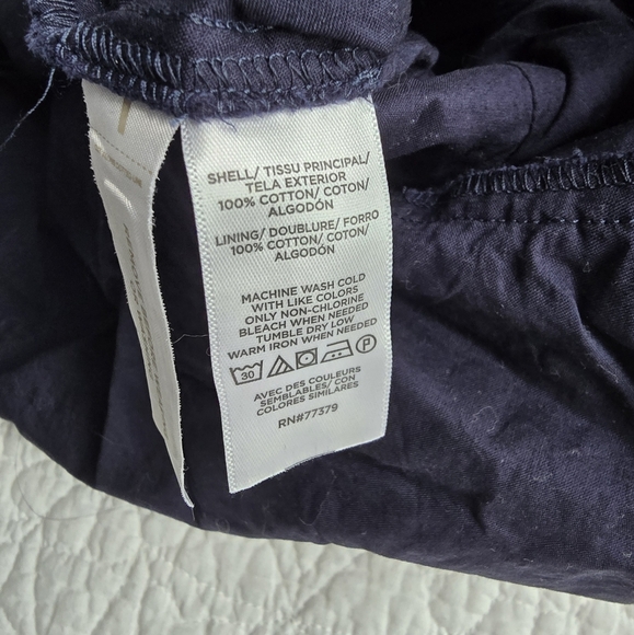 Ann Taylor Navy Eyelet Flounce Pencil Skirt Petite - Picture 6 of 10